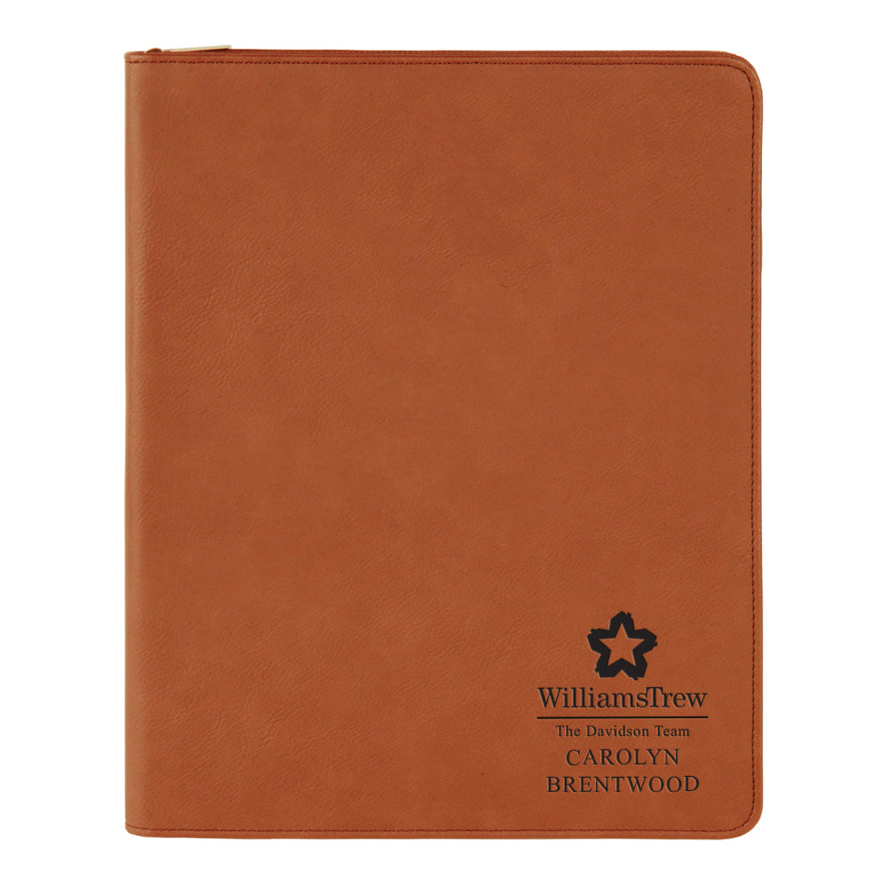Williams Trew Custom Engraved Zippered Portfolio