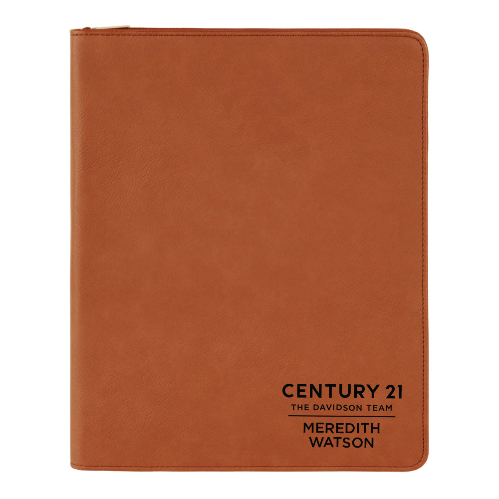 Century 21 Custom Engraved Zippered Portfolio