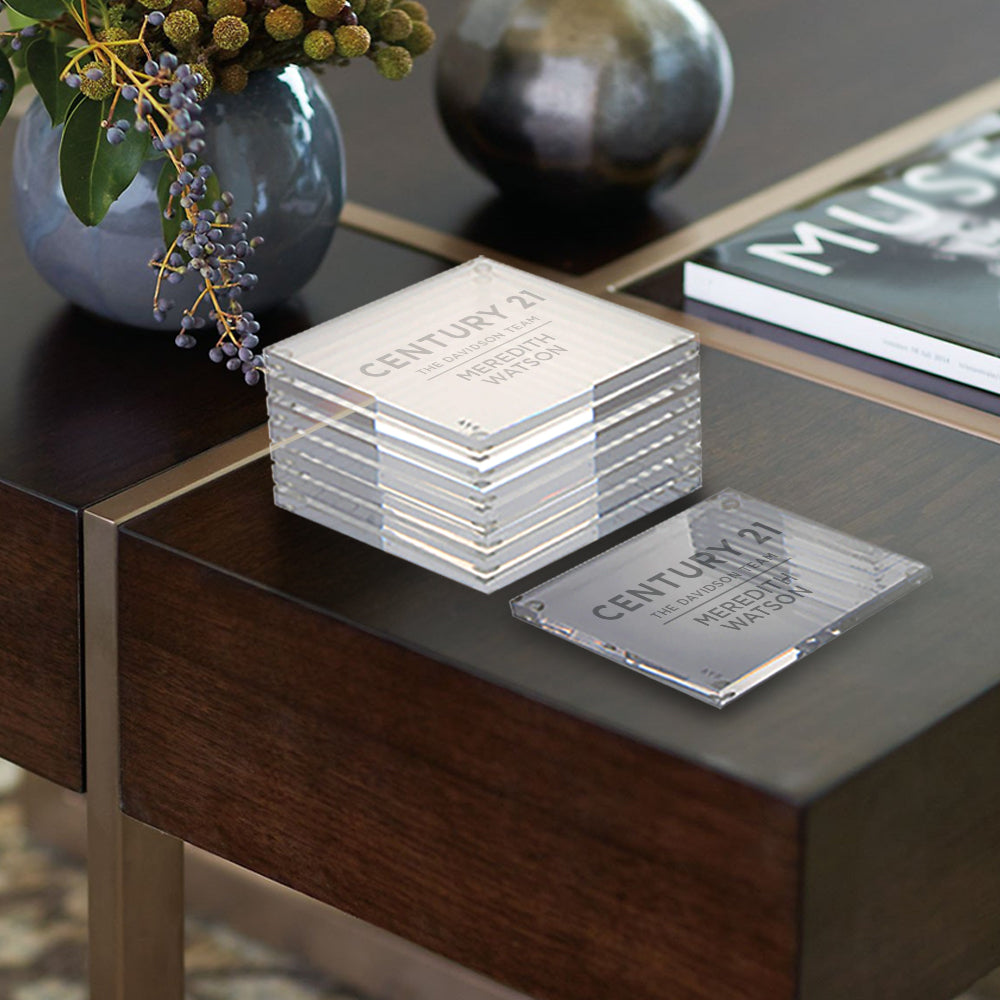 Engraved Custom Century 21 Branded Coasters