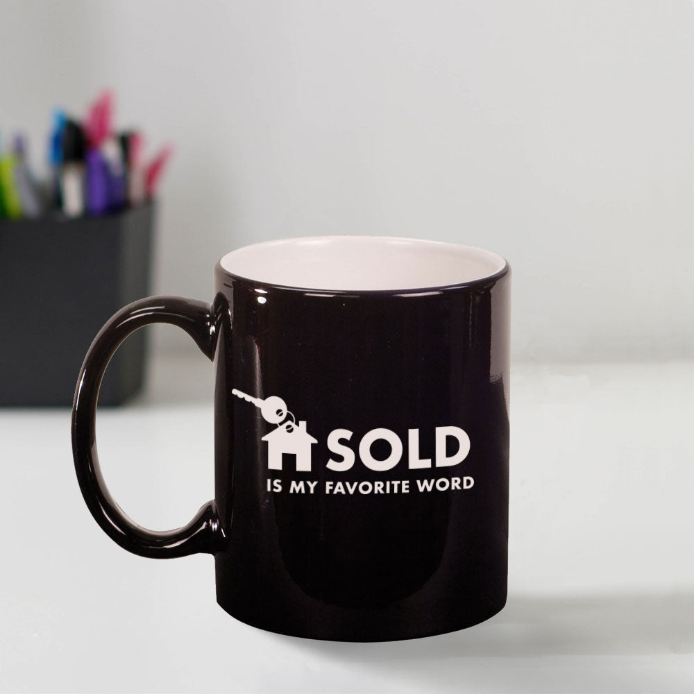 Custom Engraved My Favorite Word Coffee Mug