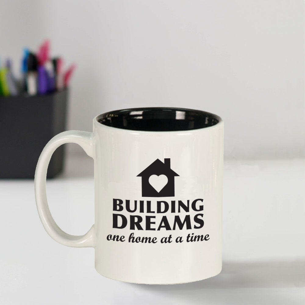 Custom Engraved Building Dreams Coffee Mug