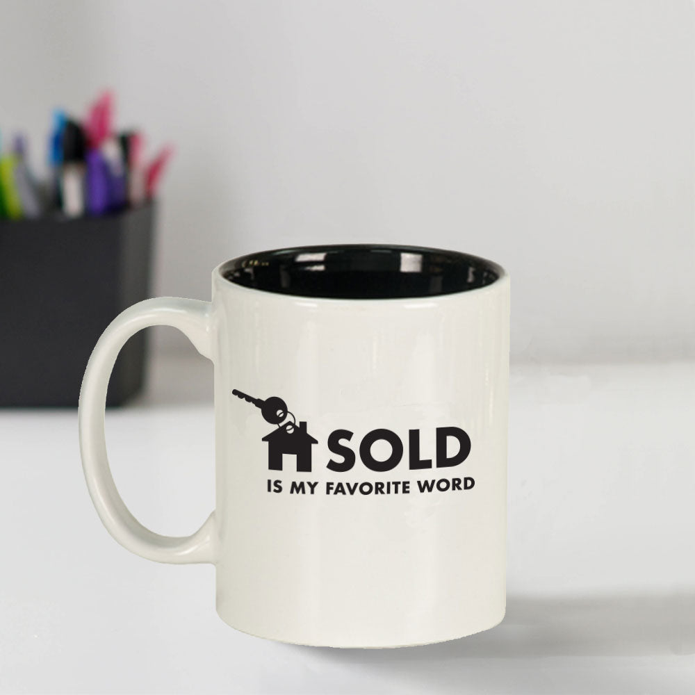 Custom Engraved My Favorite Word Coffee Mug