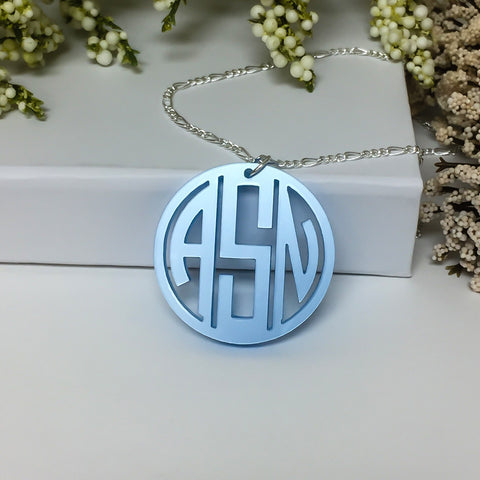 Gatsby Collection Custom Laser Cut Three Letter Monogram Pendant from Artisan Stamp