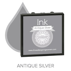 Antique Silver Replaceable Stamper Ink Pad Good for Over 1000 Impressions