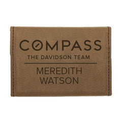 Engraved Compass Business Card Holder