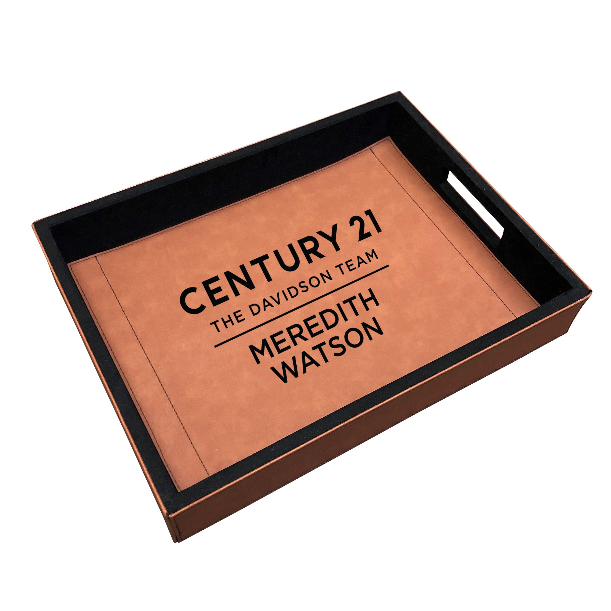Century 21 Engraved Vegan Leather Serving Tray