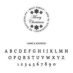 Custom Merry Christmas Round Address Stamp