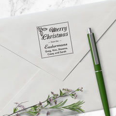 Custom Merry Christmas Square Stamp