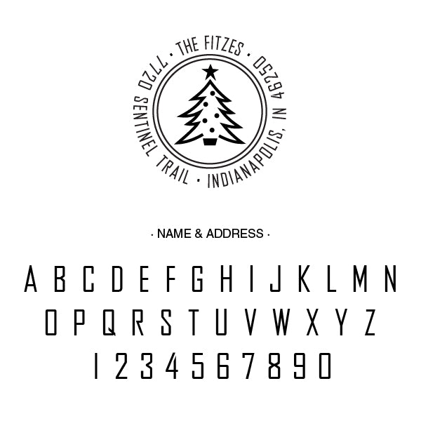 Custom Christmas Tree Round Address Stamp
