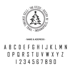 Custom Christmas Tree Round Address Stamp