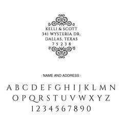 Ornate Return Address Last Name Custom Designer Stamp