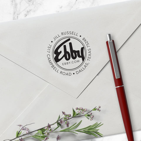 Ebby Halliday Round Custom Address Designer Stamp Clip from Resource.Direct
