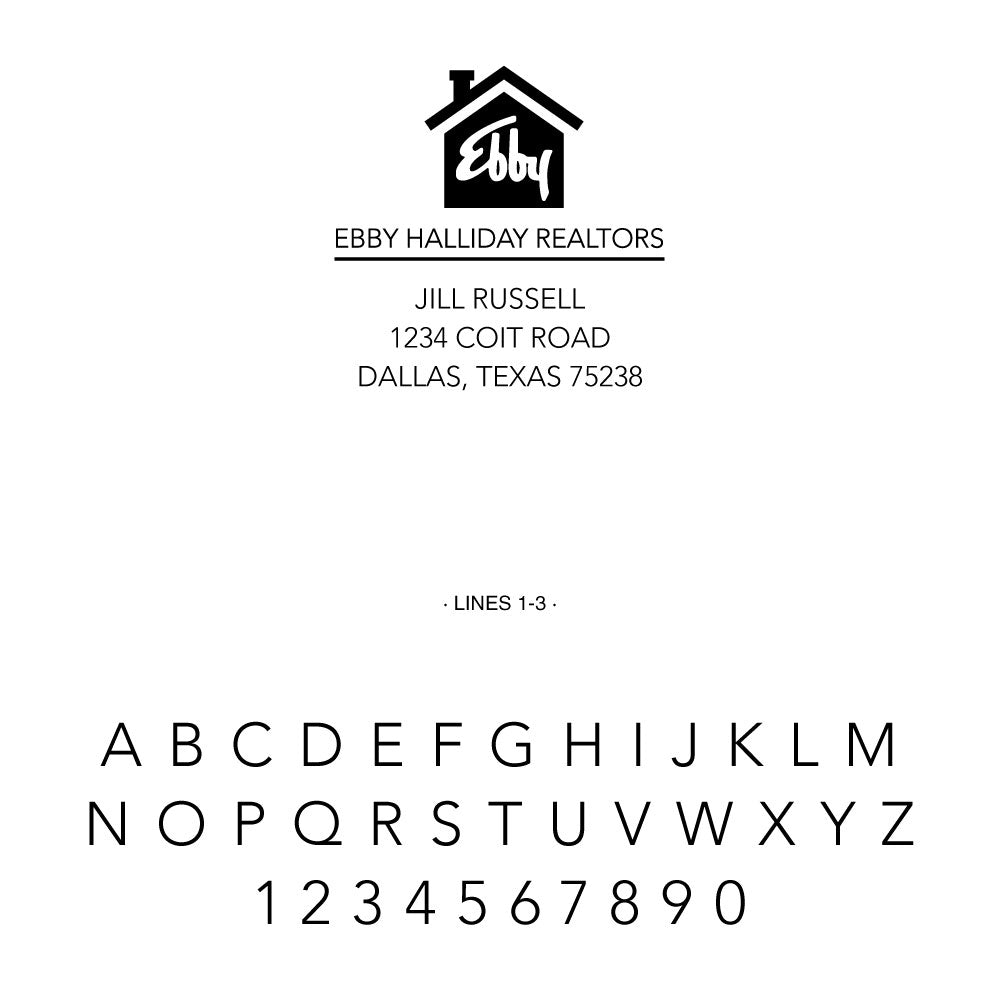 Ebby Halliday Custom Address House Designer Stamp Clip from Resource.Direct