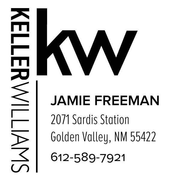 Keller Williams Square Custom Contact Information Address Designer Stamp Clip from Resource.Direct