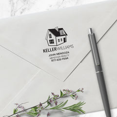 Keller Williams Square Custom Contact Information House Designer Stamp Clip from Resource.Direct