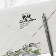 Keller Williams Square Custom Name and Address House Designer Stamp Clip from Resource.Direct