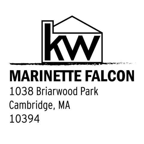 Keller Williams Square Custom Name and Address House Designer Stamp Clip from Resource.Direct