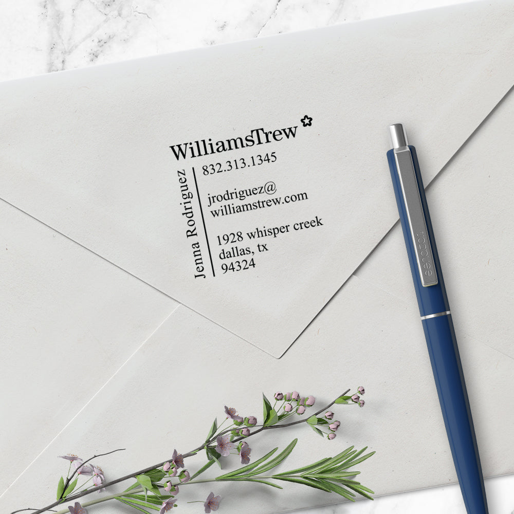 Williams Trew Custom Business Contact Information & Address Designer Stamp Clip from Resource.Direct