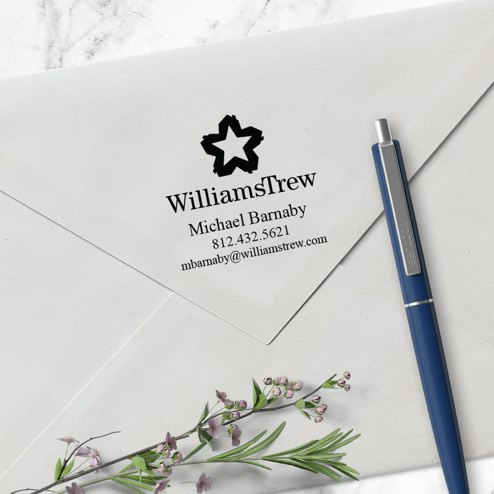 Williams Trew Custom Business Contact Information Designer Stamp Clip from Resource.Direct