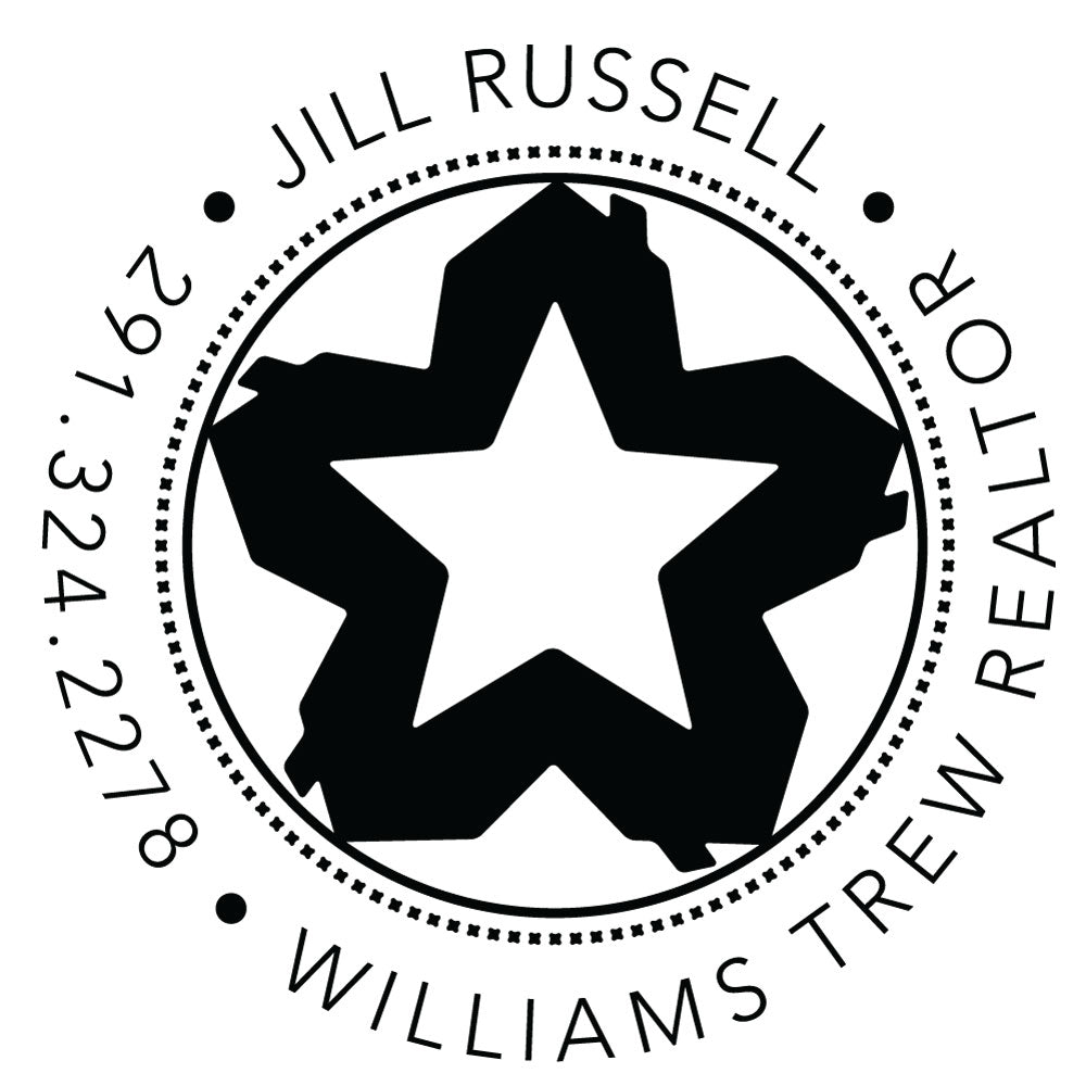 Williams Trew Custom Round Name & Contact Information Designer Stamp Clip from Resource.Direct