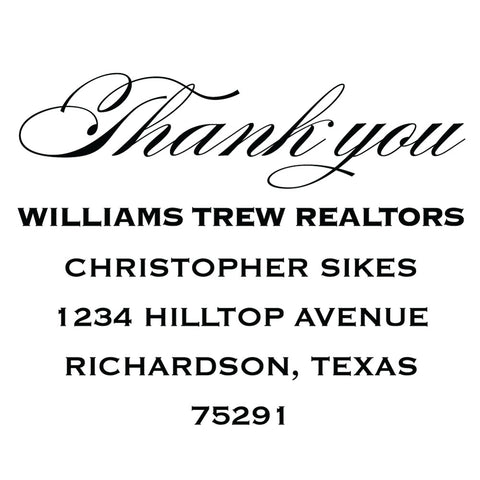 Williams Trew Custom Business Thank You Name Address Designer Stamp Clip from Resource.Direct