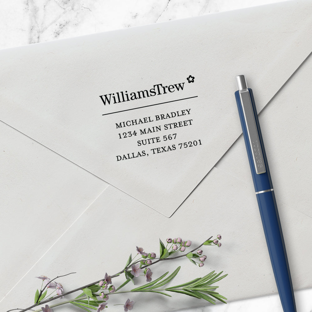 Williams Trew Custom Business Name & Address Designer Stamp Clip from Resource.Direct