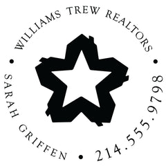 Williams Trew Custom Business Round Contact Information Designer Stamp Clip from Resource.Direct