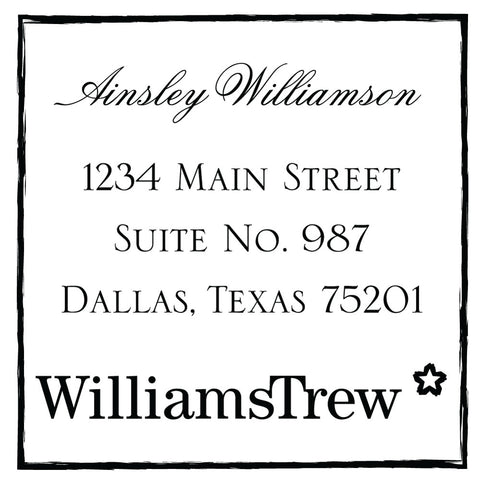 Williams Trew Custom Business Square Address Designer Stamp Clip from Resource.Direct