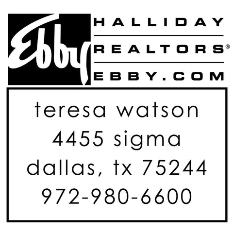 Ebby Halliday Custom Address Designer Stamp Clip from Resource.Direct