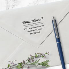 Williams Trew Custom Business Address Designer Stamp Clip from Resource.Direct