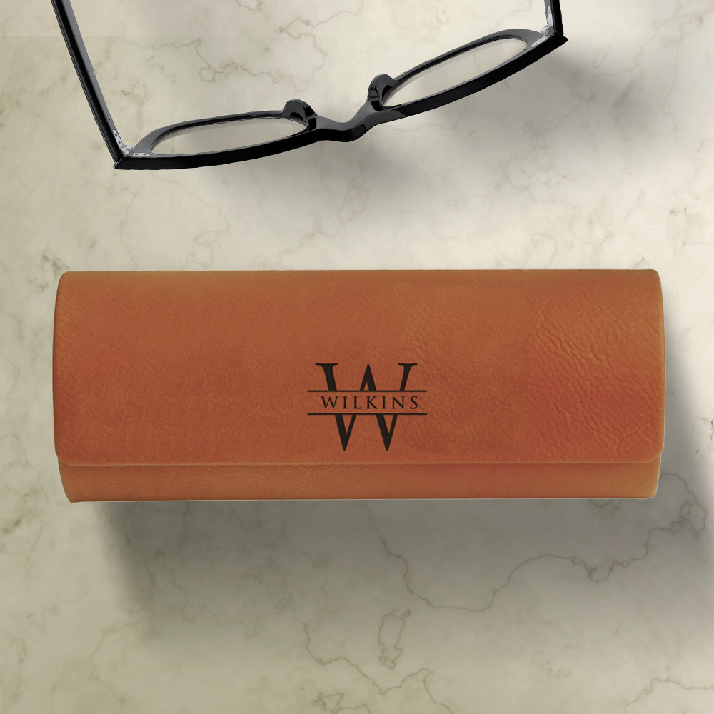 Custom Engraved Vegan Leather Eyeglass Case
