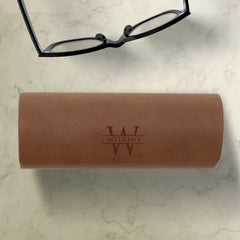 Custom Engraved Vegan Leather Eyeglass Case
