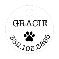 Custom Engraved Dog Tag Round Shape Acrylic Closing Gift