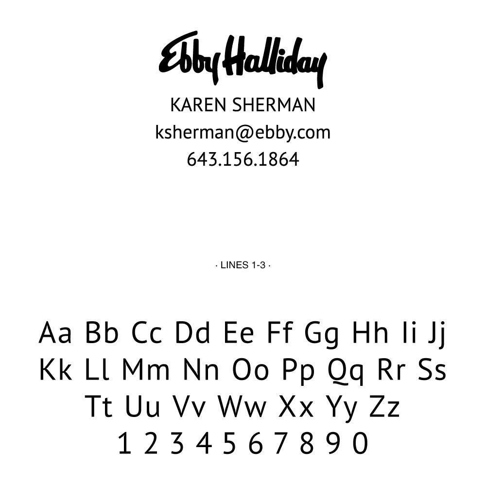 Ebby Halliday Custom Business Contact Information Designer Embosser Plate from Resource.Direct