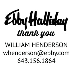 Ebby Halliday Custom Business Contact Information Designer Embosser Plate from Resource.Direct