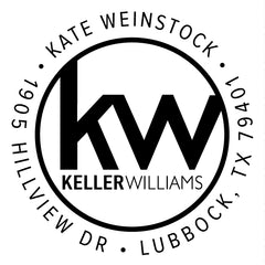 Keller Williams Custom Round Business Address Designer Embosser Plate from Resource.Direct
