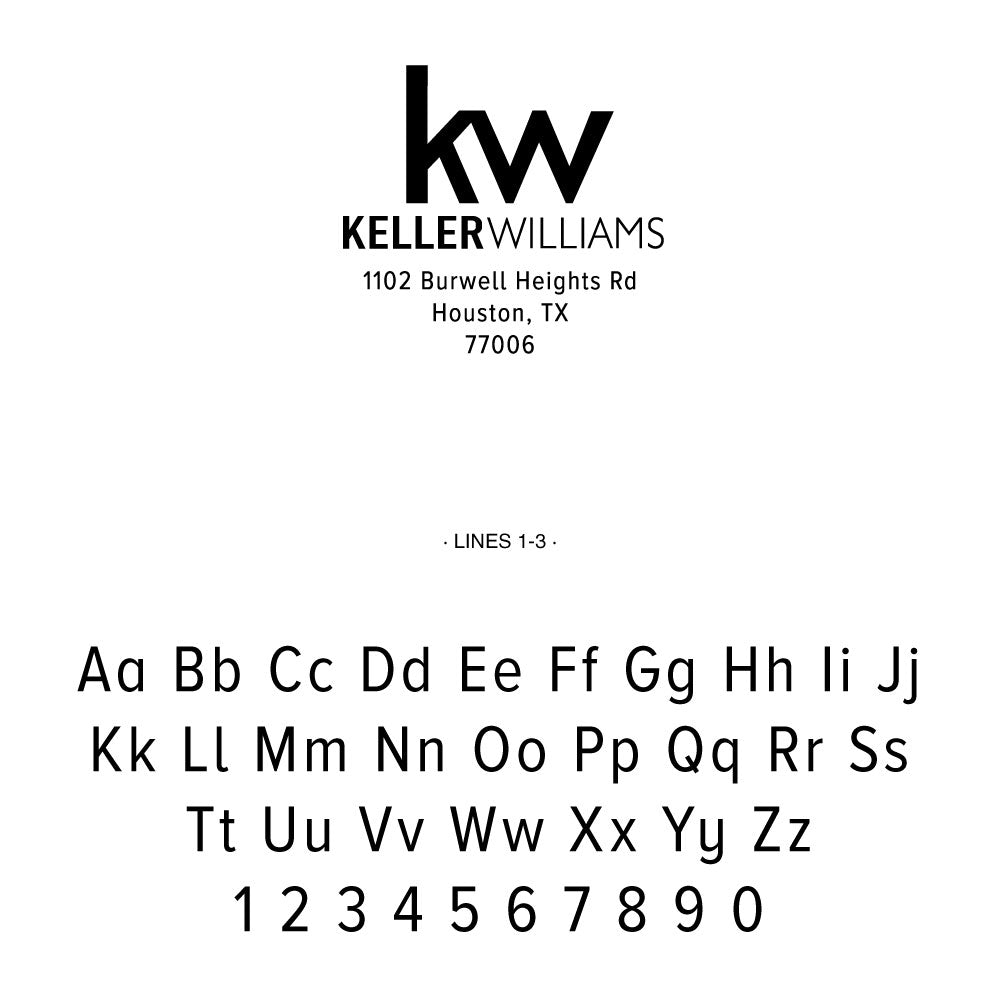 Keller Williams Custom Business Address Designer Embosser Plate from Resource.Direct