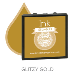 Glitzy Gold Replaceable Stamper Ink Pad Good for Over 1000 Impressions