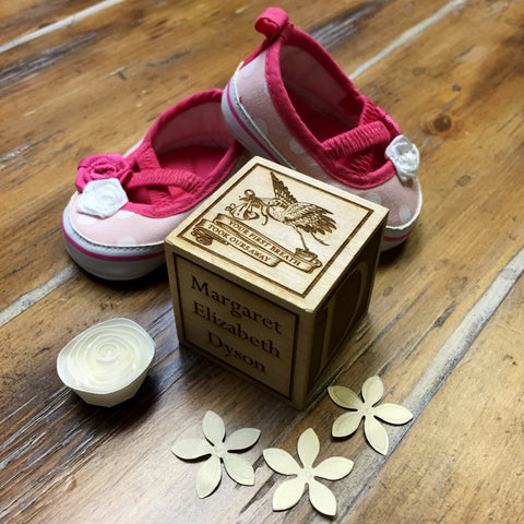 Baby Keepsake Cube Commemoration Custom Engraved New Baby Closing Gift