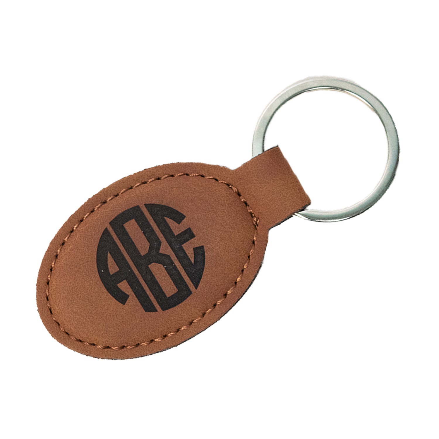 Custom Engraved Leather Monogram Key Fob Closing Gift