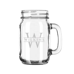 Glass Mason Jar Mug