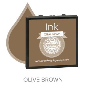 Olive Brown Replaceable Stamper Ink Pad Good for Over 1000 Impressions
