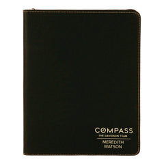 Compass Custom Engraved Zippered Portfolio
