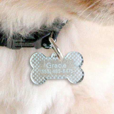 Custom Engraved Dog Tag Bone Shape Acrylic Closing Gift
